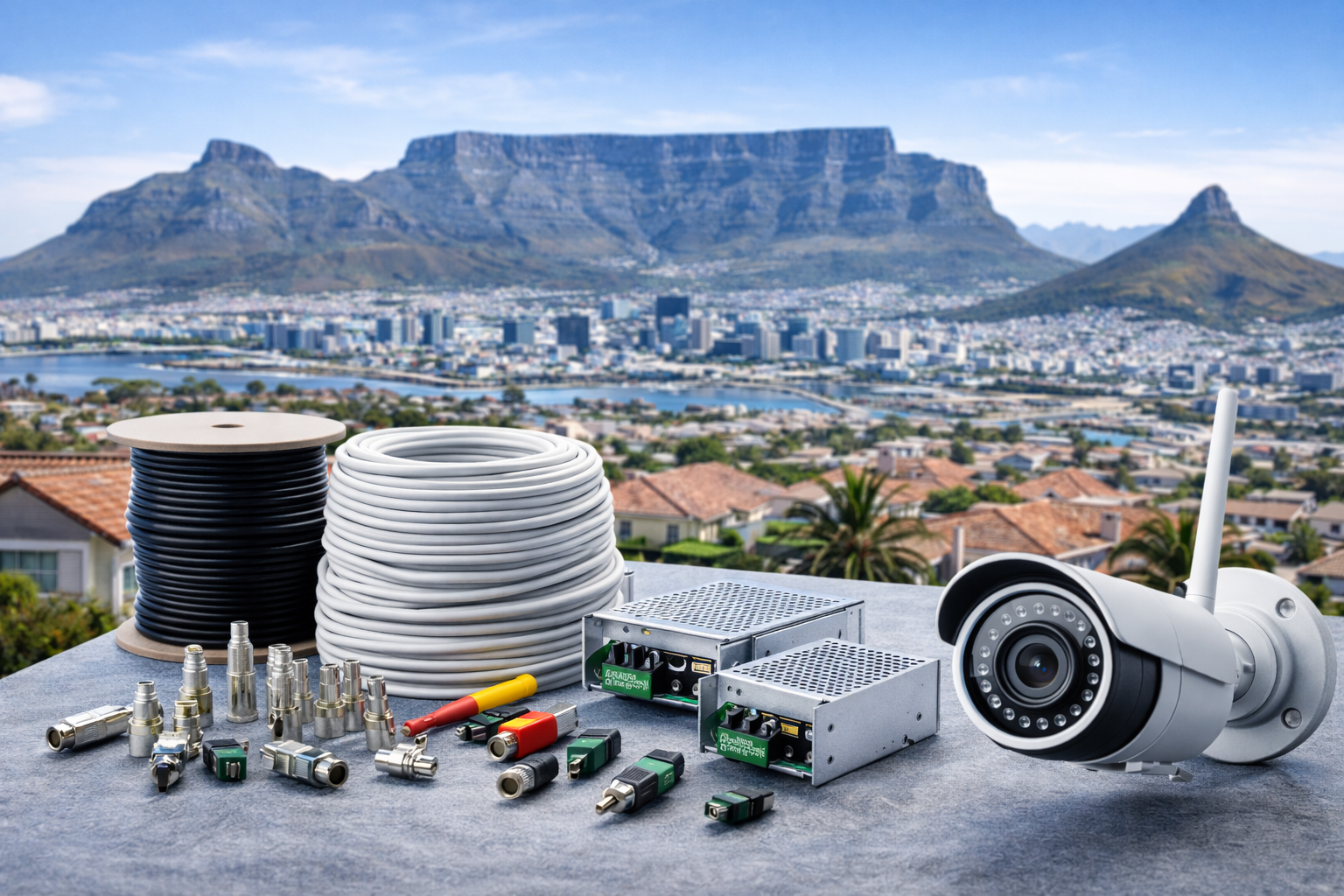cctv accessories in cape town including cables connectors power supplies and security camera parts